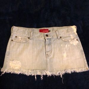 Hollister Distressed Denim Mini Skirt